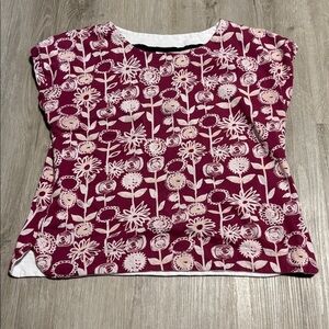 Floral Print Top in Red and Pink-untreated mark